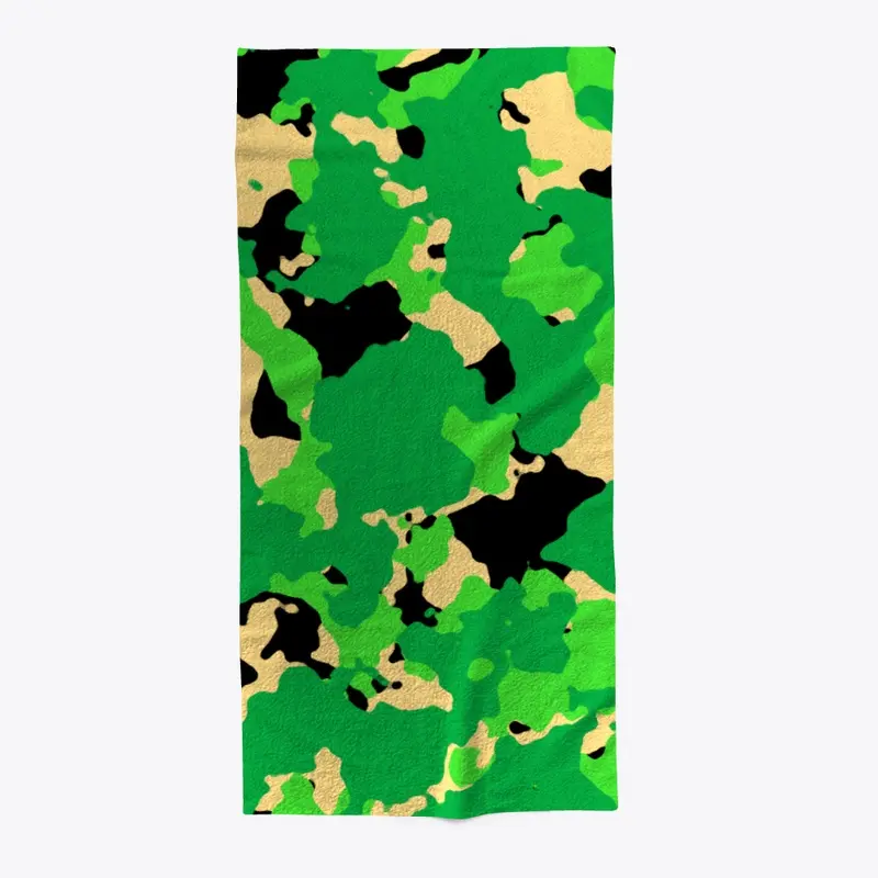 Green Camo Beach Towel