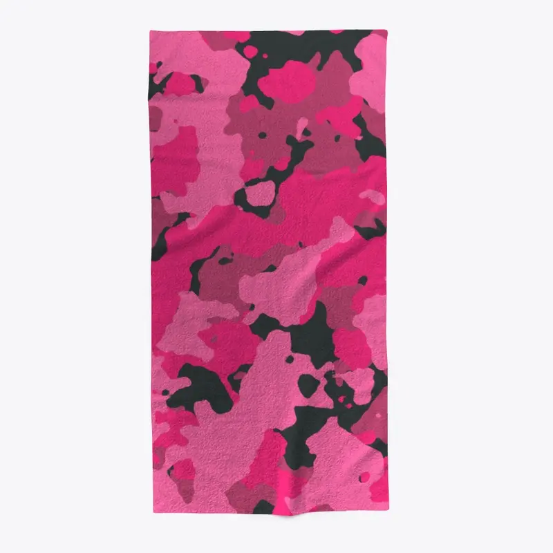 Pink Camo Beach Towel